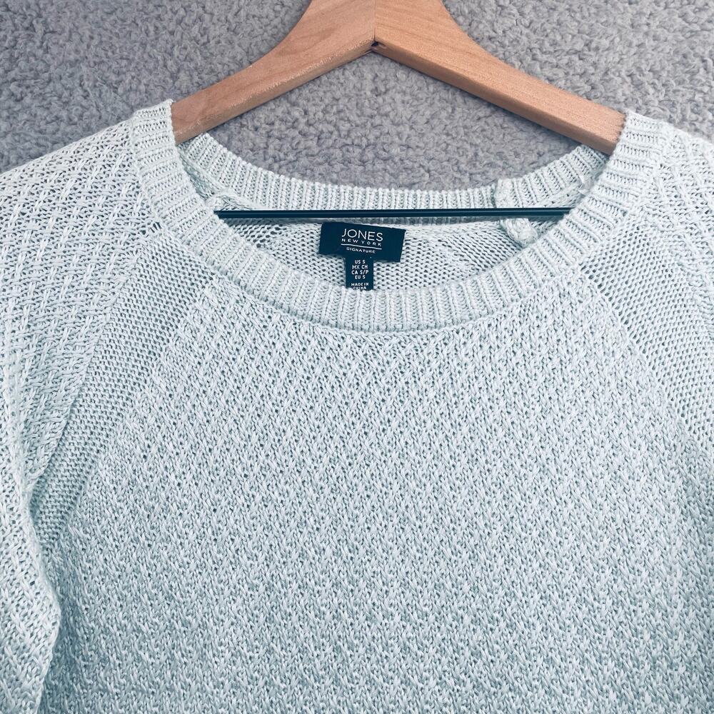 JONES NEW YORK Sweater Womens Small Sea Green Pullover Coastal Preppy Casual
